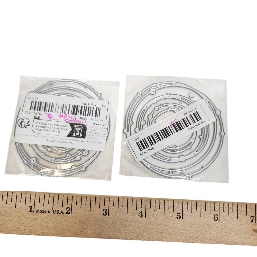 Oval Circle Nesting Cutting Dies Lot Silver Metal Scrapbook Cardmaking Frames